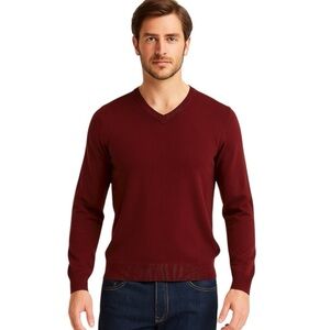 346 Brooks Brothers Merino Wool Blend V-Neck Sweater Large